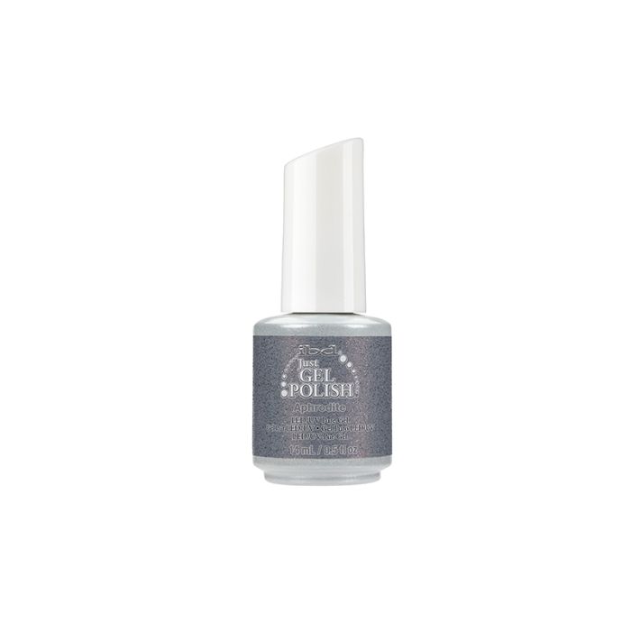 Front facing of ibd Just Gel Polish Aphrodite variant of nail gel with label text in a 0.5-ounce bottle