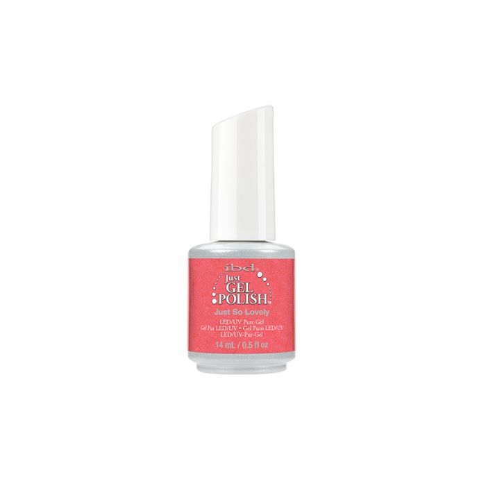 0.5-ounce bottle with two-tone color of ibd Just Gel Polish in Just So Lovely variant of nail gel with label text