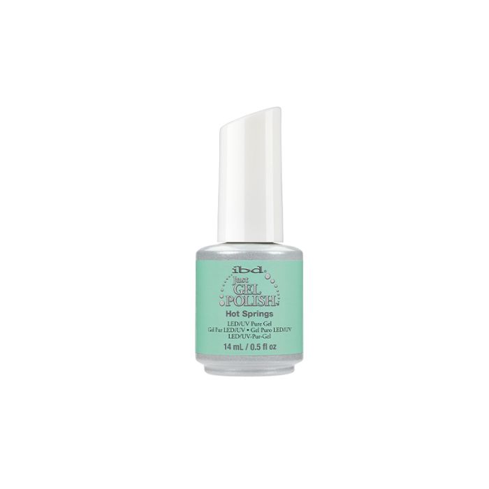 0.5-ounce two-tone bottle of ibd Just Gel Polish in Hot Springs with printed product information