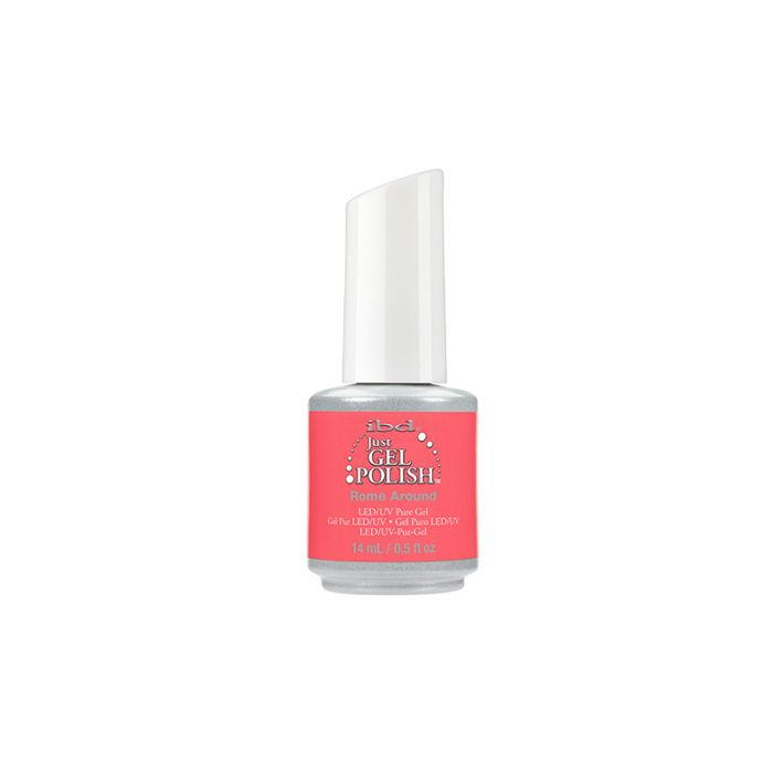 Frontage of ibd Just Gel Polish Rome Around with label text in a two-tone 0.5-ounce bottle
