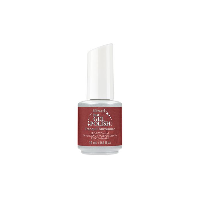 Capped bottle of ibd Just Gel Polish Tranquil Surrender with two color combination of on its 14ml pack
