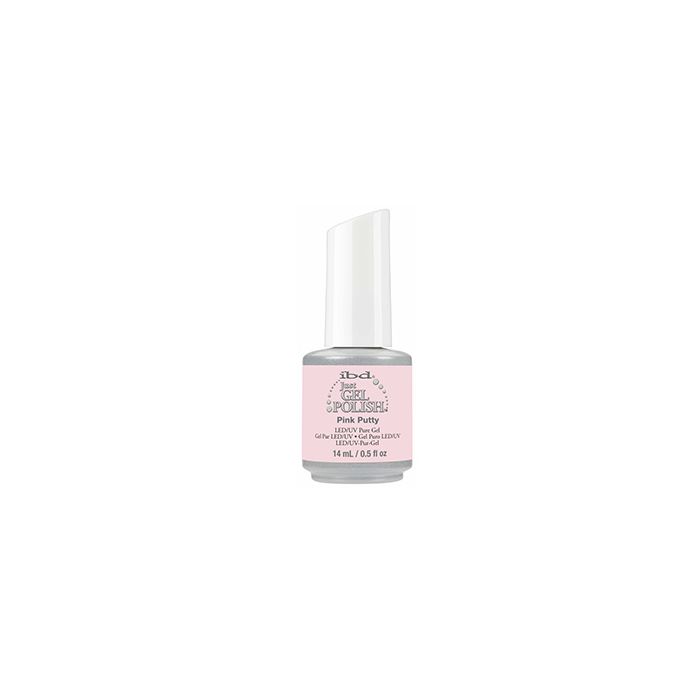 bottle of ibd Just Gel Polish Pink Putty creamy rose pink nail lacquer