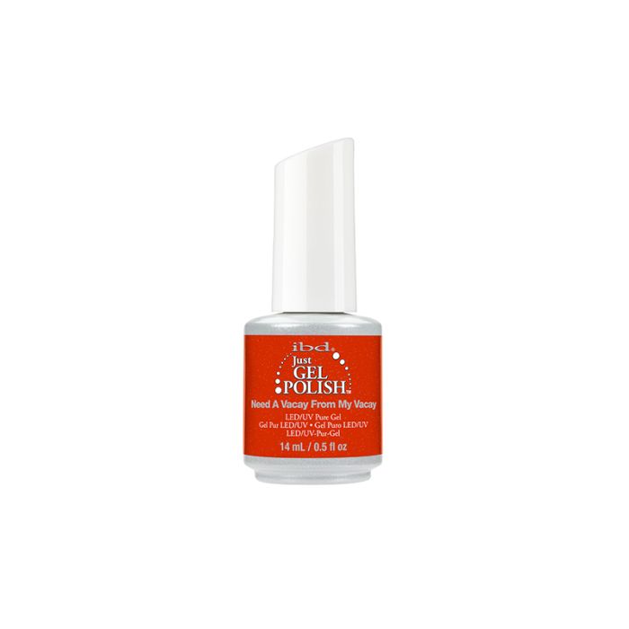 Ibd Just Gel Polish Need a Vacay from my Vacay with the two-color combination on its 0.5-ounce capped bottle
