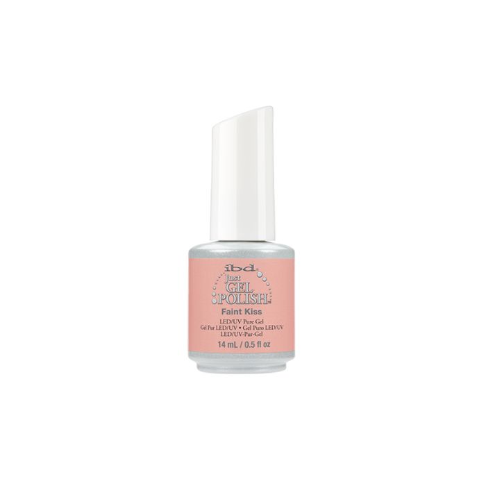 14ml bottle of ibd Just Gel Polish with Faint Kiss variation in two-tone color packaging with text detail