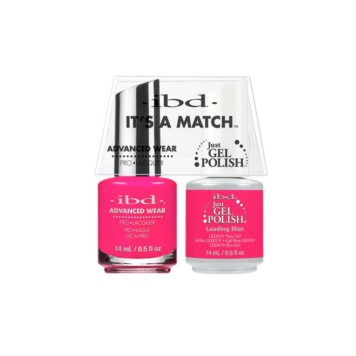 ibd Advanced Wear nail color and Just gel polish-Leading man variant packed in one with printed label text