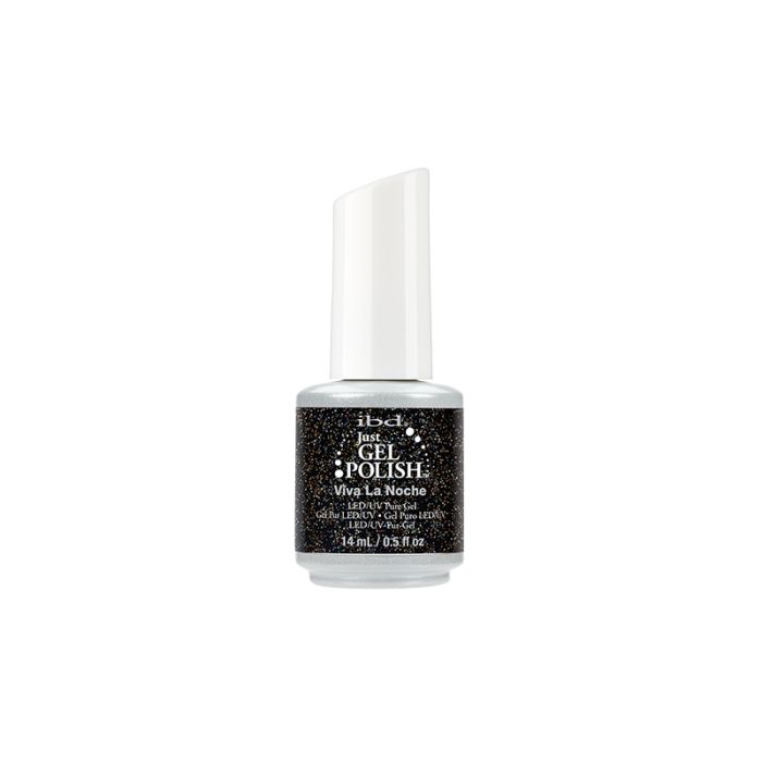 Frontage of  ibd Just Gel Polish Viva La Noche in a 14ml two color bottle with label text