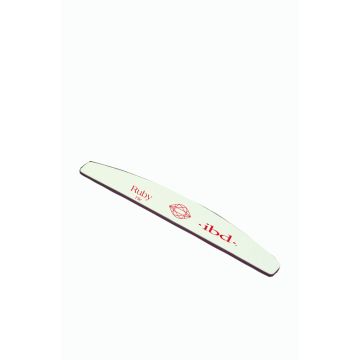 A single white ibd Ruby File Grit 100/100 stamped with red brand & product markings