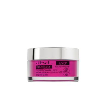 ibd Dip & Sculpt Frozen Strawberry enhancement treatment for nails in powder form in magenta color