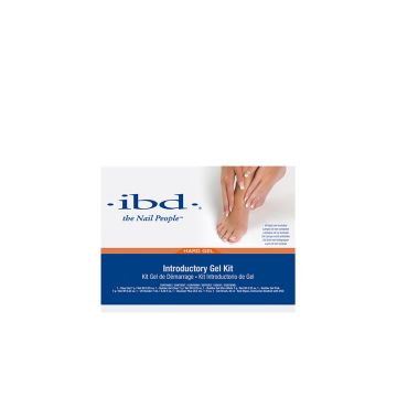 Front view of idb Introductory Gel Kit packaging featuring printed product details and depiction of a model's foot and hands