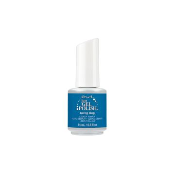 A labeled 0.5-ounce bottle with white brush cap containing ibd Just Gel Polish Swag Bag