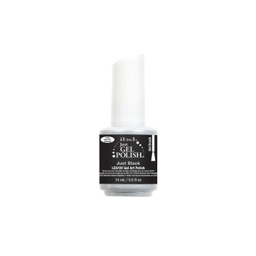 Frontage of ibd Just Black Gel Art / Gel Brush in 14 ml bottle with printed label text and product information