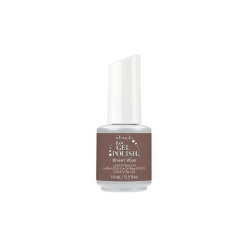 Frontal image of  ibd Just Gel Polish Street Wise with 0.5-ounce printed two-tone bottle